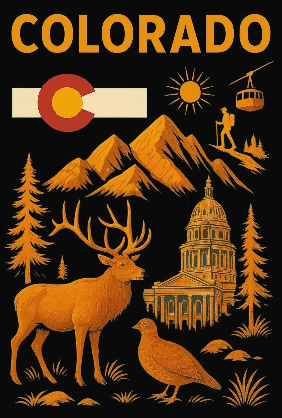 Colorado Adventure Awaits Retro Travel Poster PosterGoat