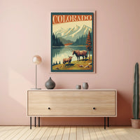 Colorado Bison Wilderness Adventure Travel Poster PosterGoat
