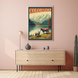 Colorado Bison Wilderness Adventure Travel Poster PosterGoat