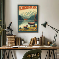 Colorado Bison Wilderness Adventure Travel Poster PosterGoat