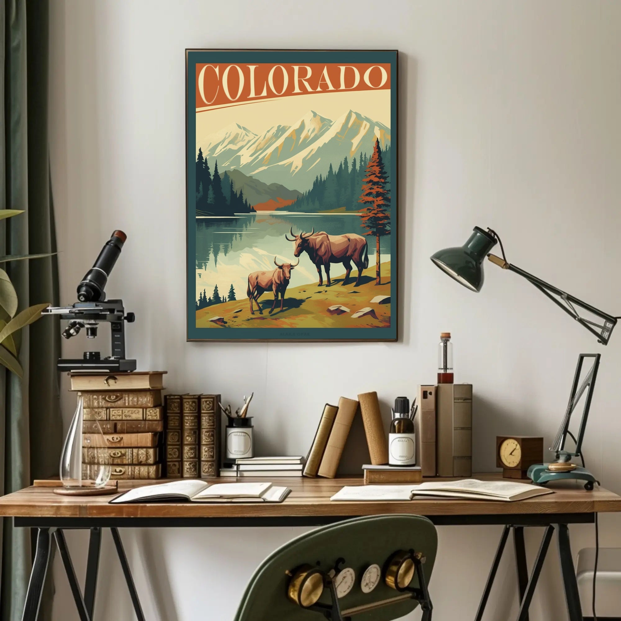 Colorado Bison Wilderness Adventure Travel Poster PosterGoat
