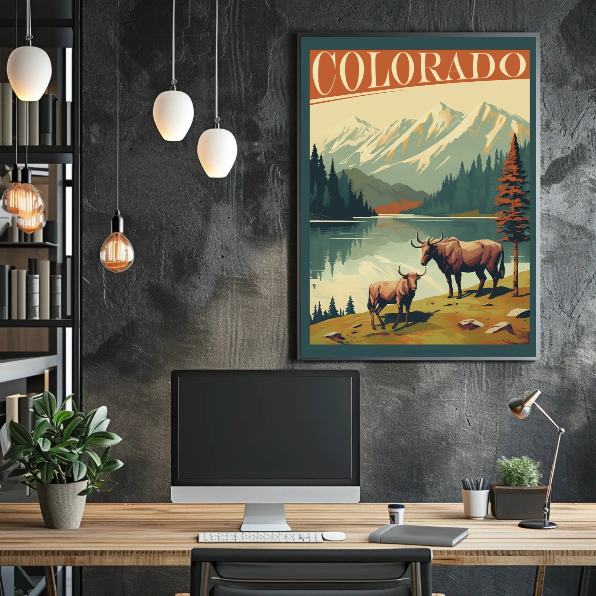 Colorado Bison Wilderness Adventure Travel Poster PosterGoat