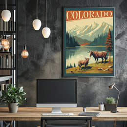 Colorado Bison Wilderness Adventure Travel Poster PosterGoat