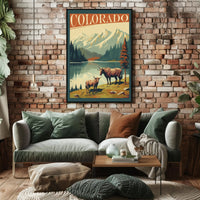 Colorado Bison Wilderness Adventure Travel Poster PosterGoat