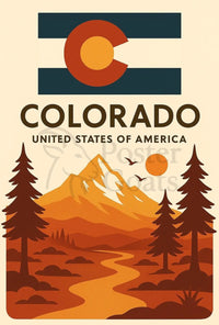 Colorado Mountain Adventure Retro Travel Poster PosterGoat