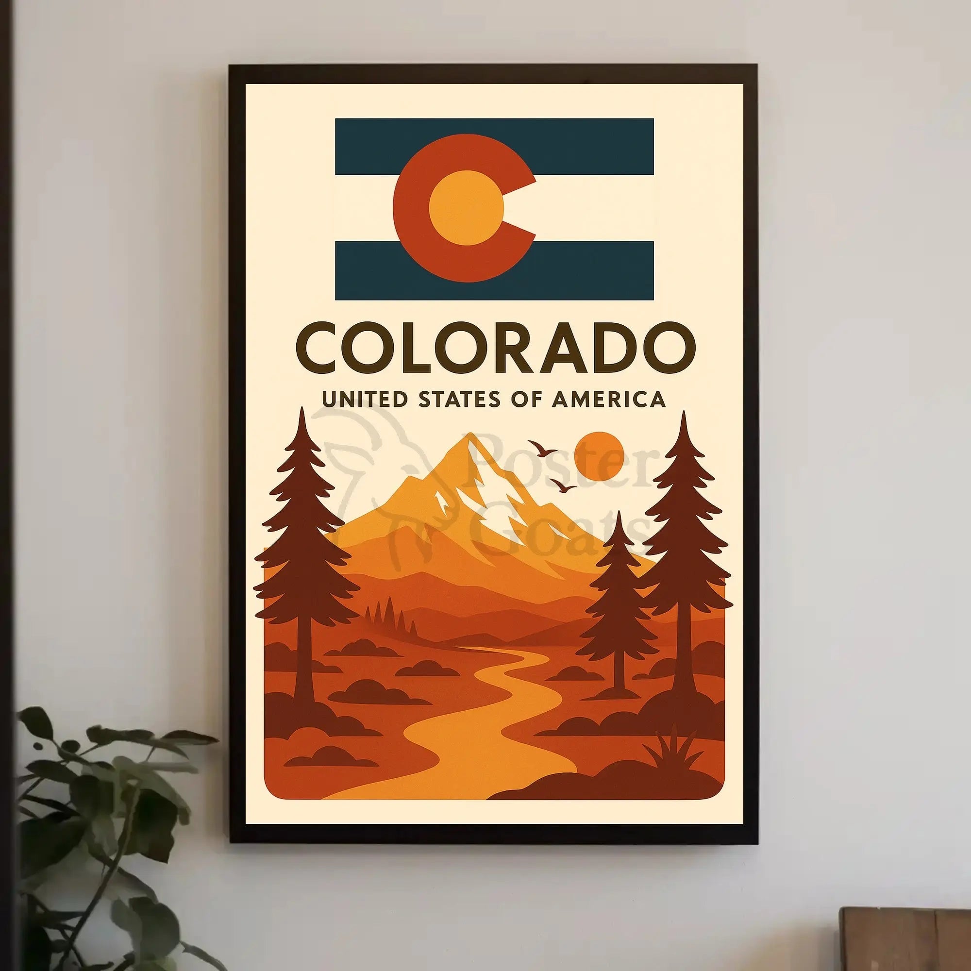 Colorado Mountain Adventure Retro Travel Poster PosterGoat