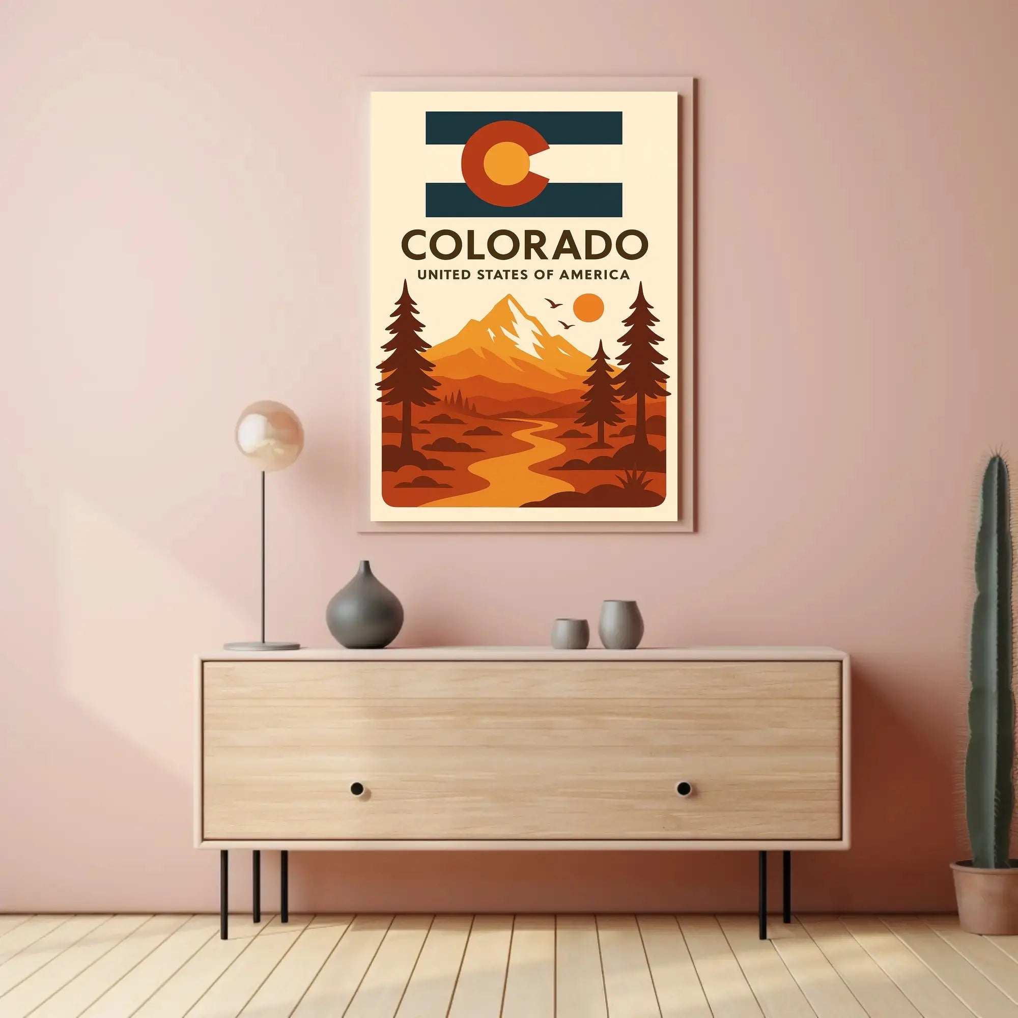 Colorado Mountain Adventure Retro Travel Poster PosterGoat