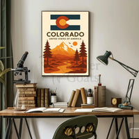Colorado Mountain Adventure Retro Travel Poster PosterGoat