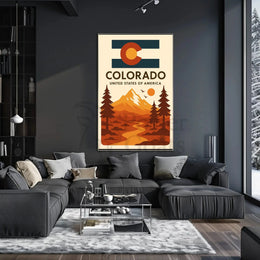 Colorado Mountain Adventure Retro Travel Poster PosterGoat