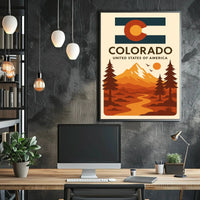 Colorado Mountain Adventure Retro Travel Poster PosterGoat