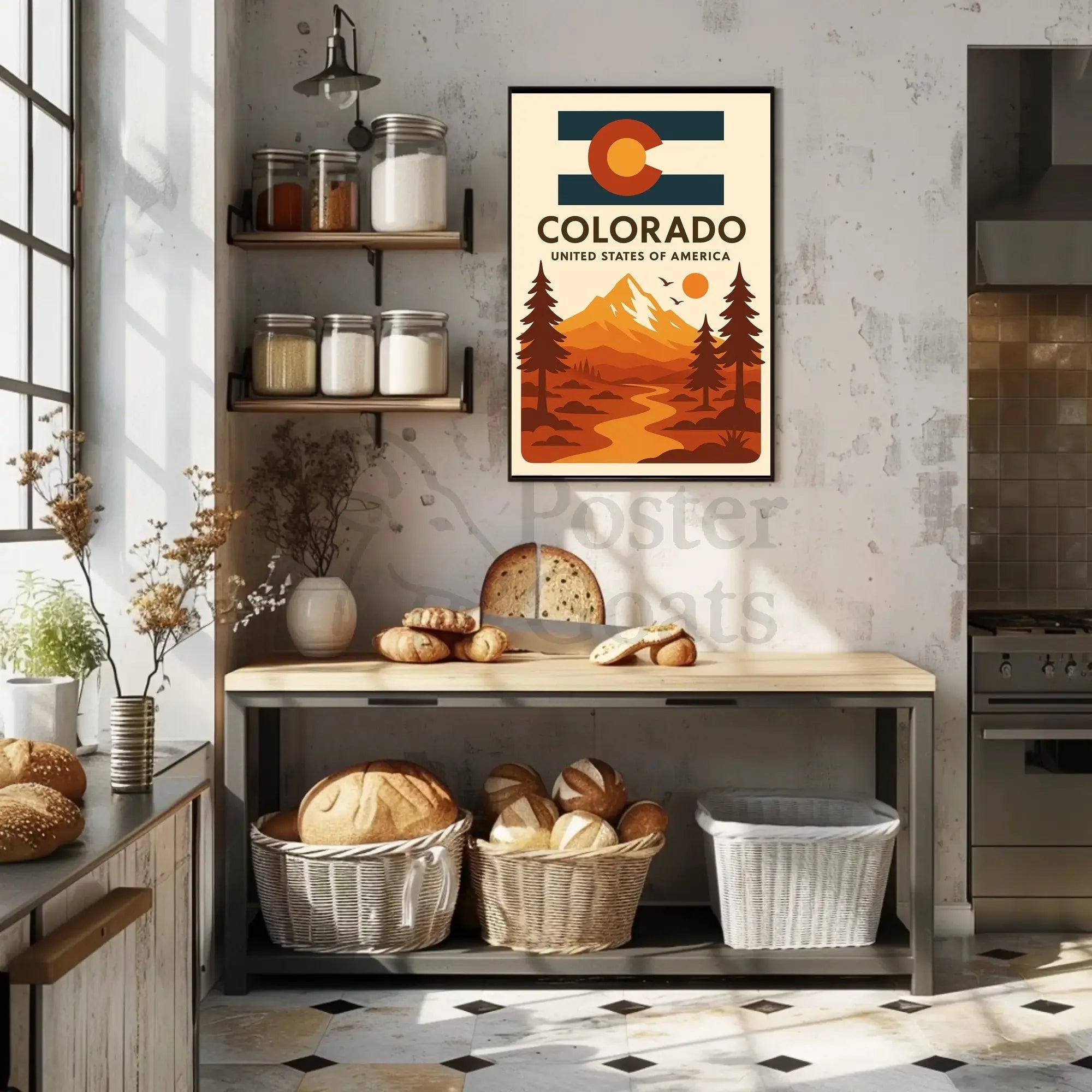 Colorado Mountain Adventure Retro Travel Poster PosterGoat