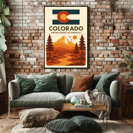 Colorado Mountain Adventure Retro Travel Poster PosterGoat