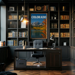 Colorado Mountain Landscape with Autumn Foliage Travel Poster PosterGoat