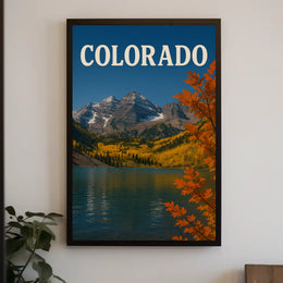 Colorado Mountain Landscape with Autumn Foliage Travel Poster PosterGoat