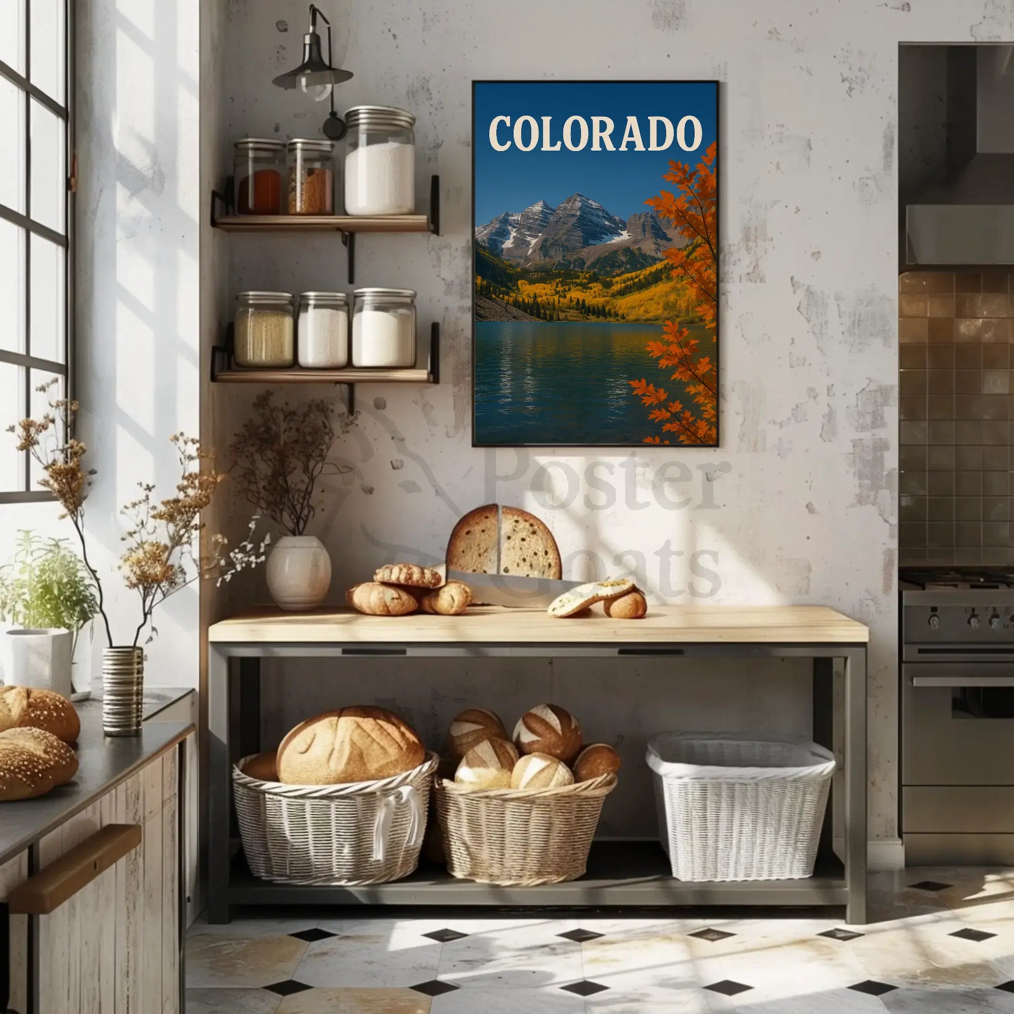Colorado Mountain Landscape with Autumn Foliage Travel Poster PosterGoat