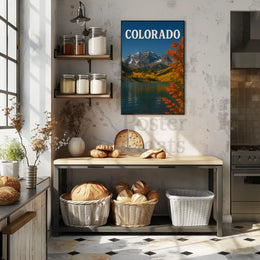 Colorado Mountain Landscape with Autumn Foliage Travel Poster PosterGoat