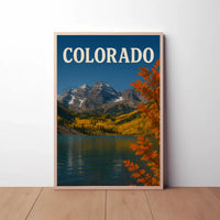 Colorado Mountain Landscape with Autumn Foliage Travel Poster PosterGoat