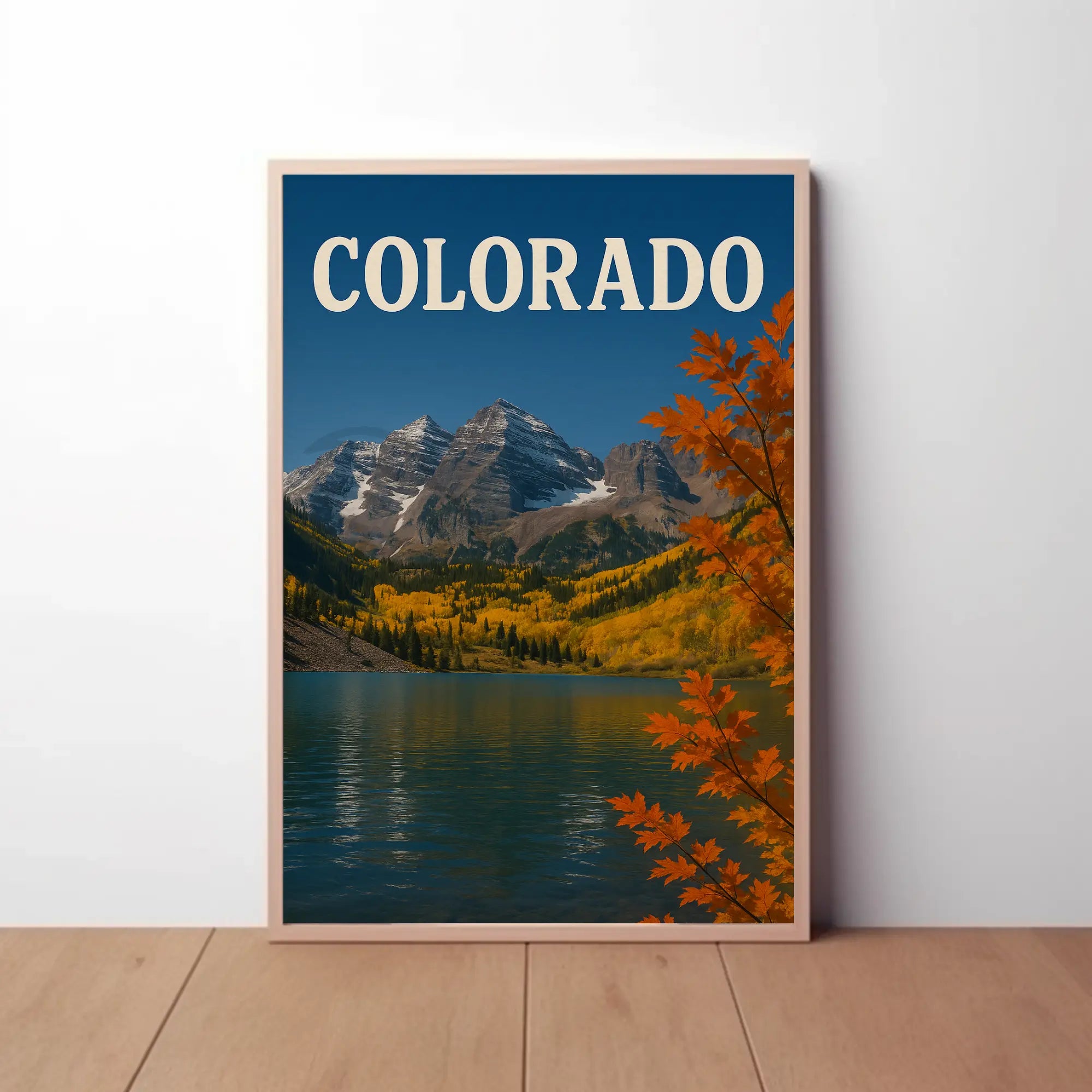 Colorado Mountain Landscape with Autumn Foliage Travel Poster PosterGoat
