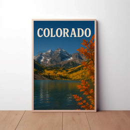 Colorado Mountain Landscape with Autumn Foliage Travel Poster PosterGoat