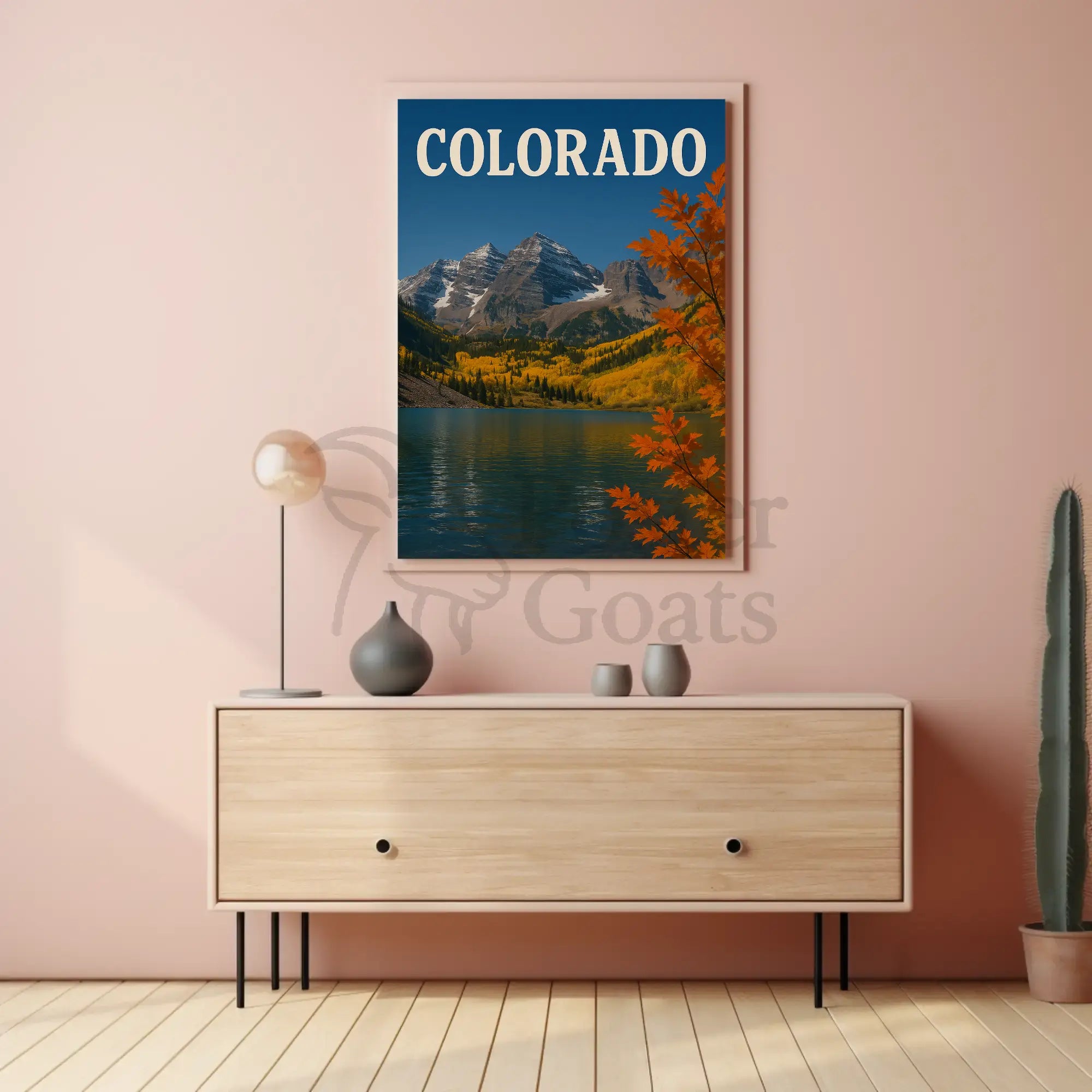 Colorado Mountain Landscape with Autumn Foliage Travel Poster PosterGoat