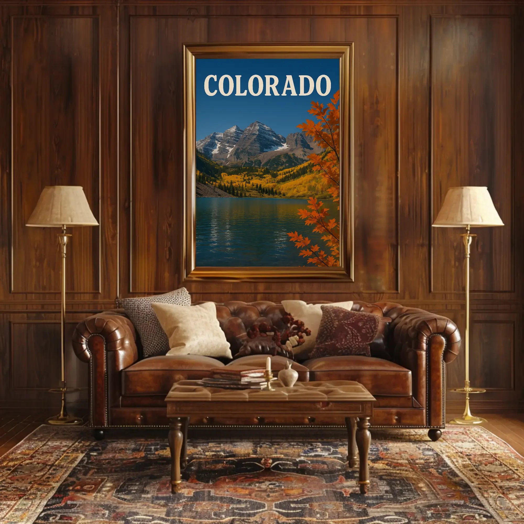 Colorado Mountain Landscape with Autumn Foliage Travel Poster PosterGoat
