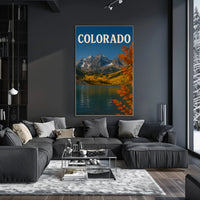 Colorado Mountain Landscape with Autumn Foliage Travel Poster PosterGoat