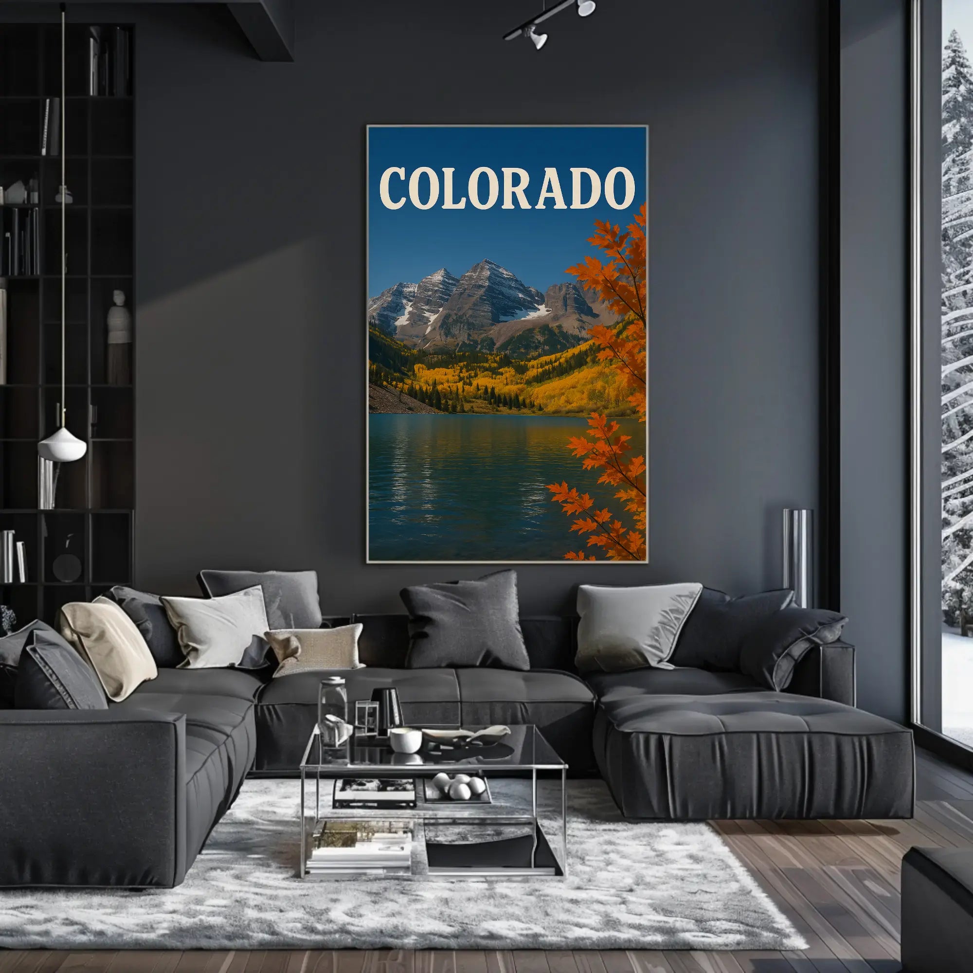 Colorado Mountain Landscape with Autumn Foliage Travel Poster PosterGoat