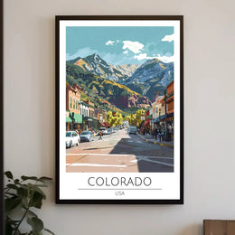 Colorado Mountain Town Scenic Vista Travel Poster PosterGoat