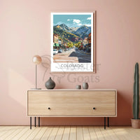 Colorado Mountain Town Scenic Vista Travel Poster PosterGoat