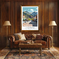 Colorado Mountain Town Scenic Vista Travel Poster PosterGoat
