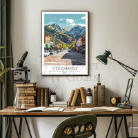 Colorado Mountain Town Scenic Vista Travel Poster PosterGoat