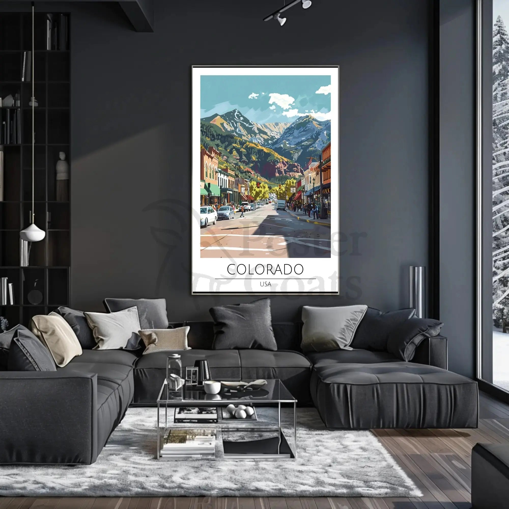 Colorado Mountain Town Scenic Vista Travel Poster PosterGoat