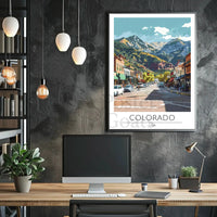 Colorado Mountain Town Scenic Vista Travel Poster PosterGoat