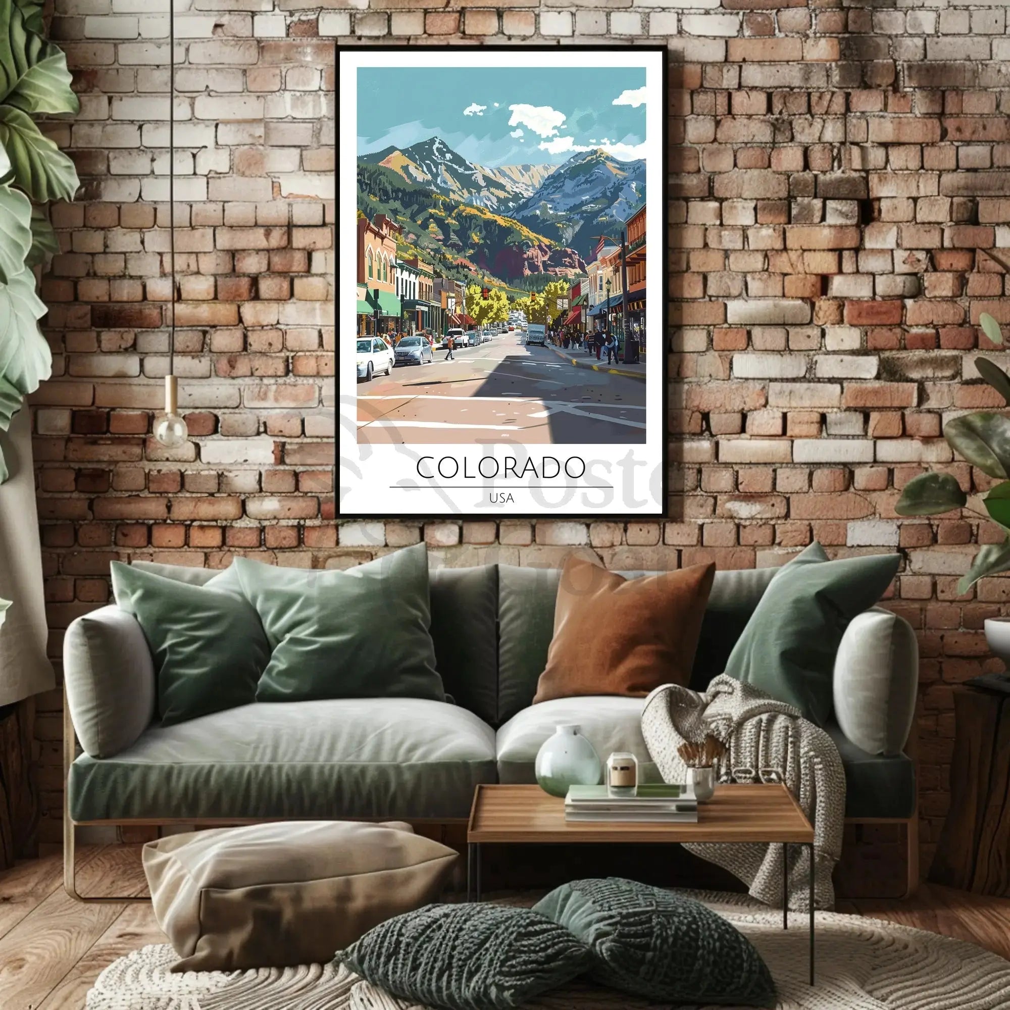 Colorado Mountain Town Scenic Vista Travel Poster PosterGoat