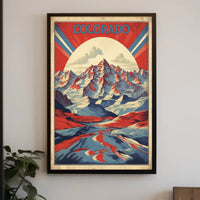 Colorado Rocky Mountains Retro Travel Poster PosterGoat