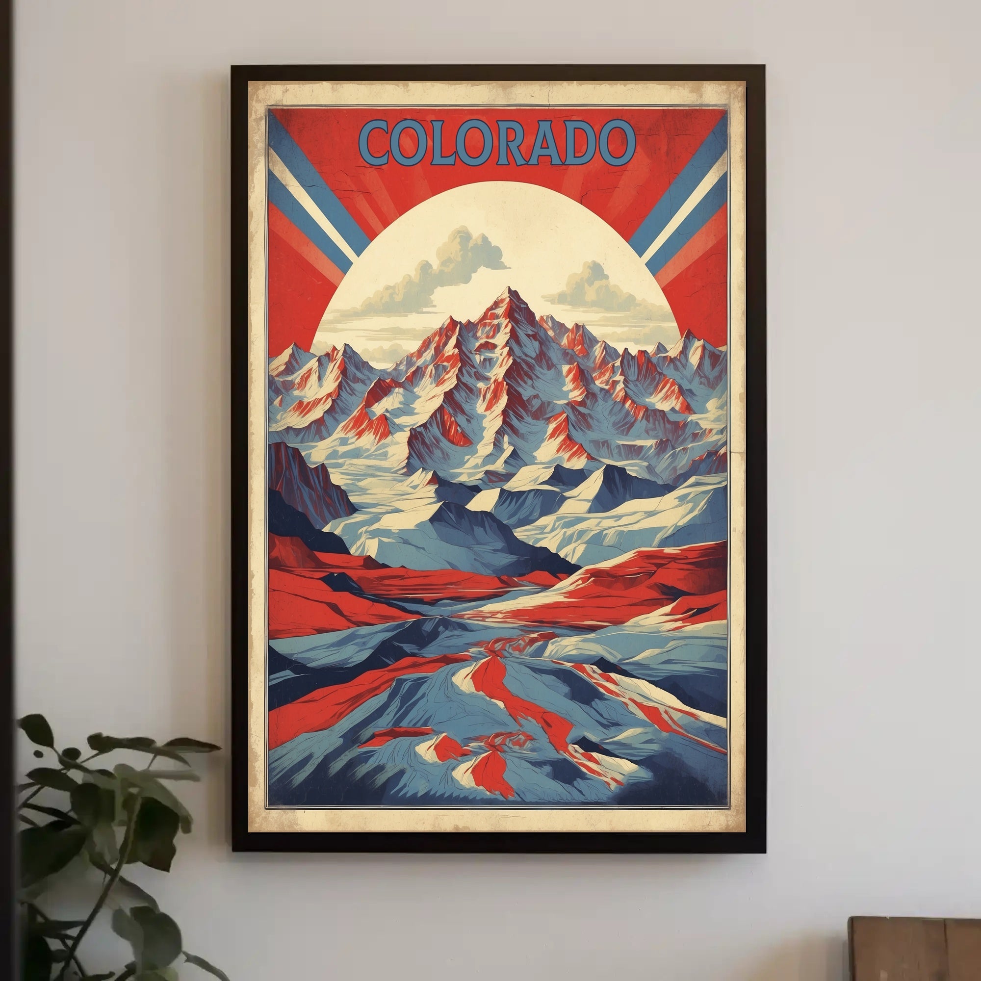 Colorado Rocky Mountains Retro Travel Poster PosterGoat