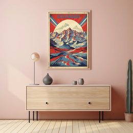 Colorado Rocky Mountains Retro Travel Poster PosterGoat