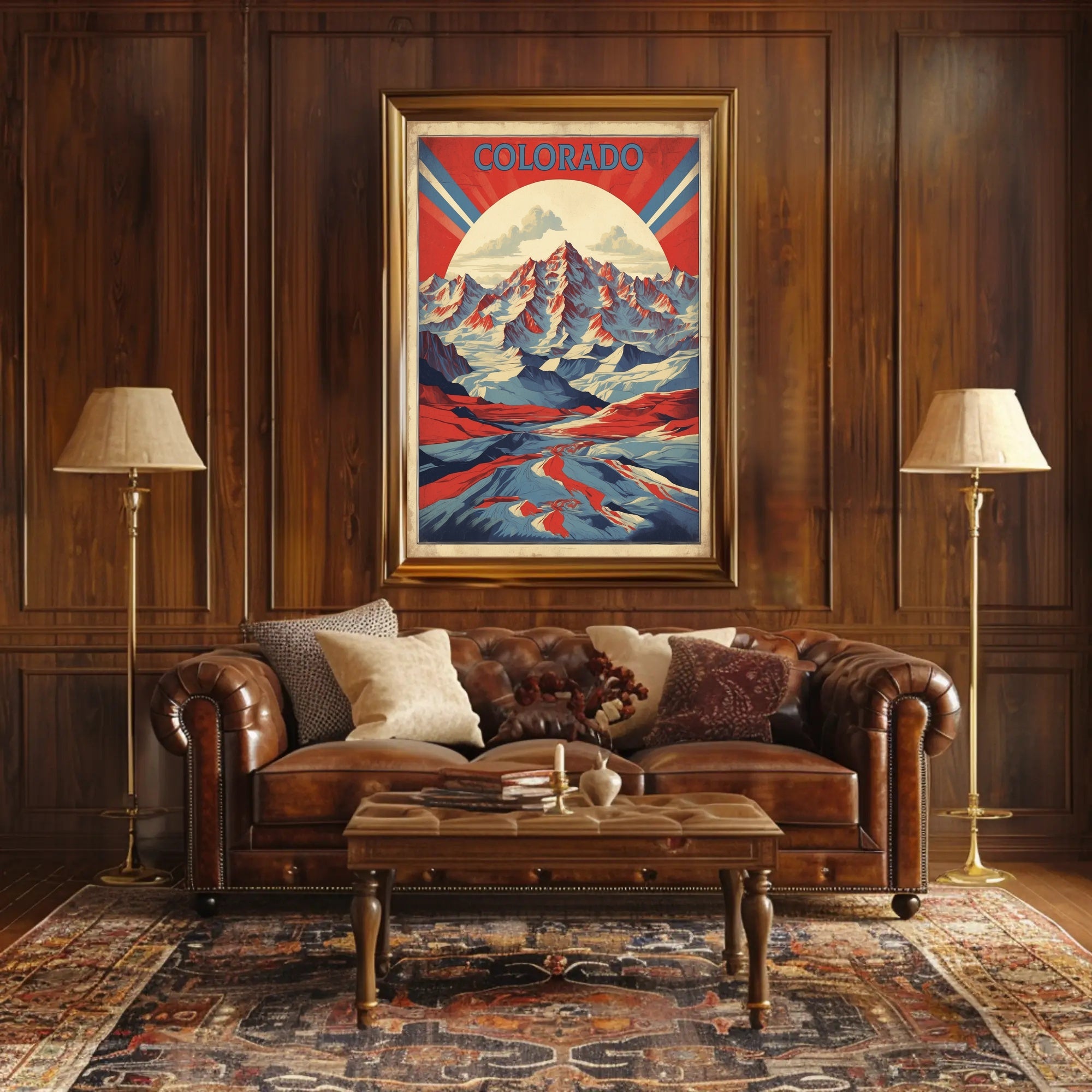 Colorado Rocky Mountains Retro Travel Poster PosterGoat