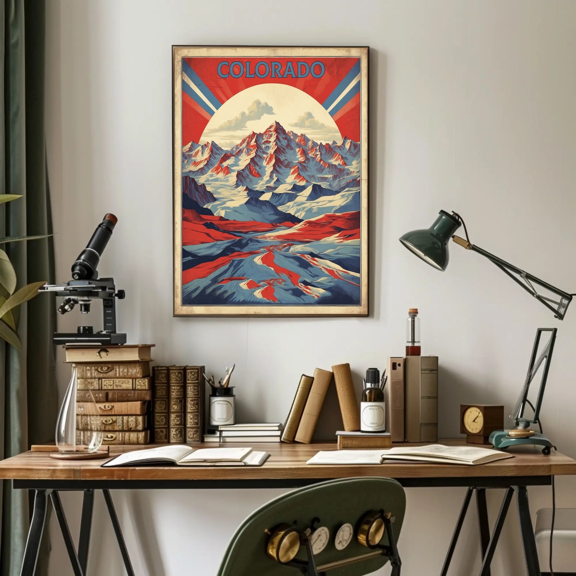 Colorado Rocky Mountains Retro Travel Poster PosterGoat