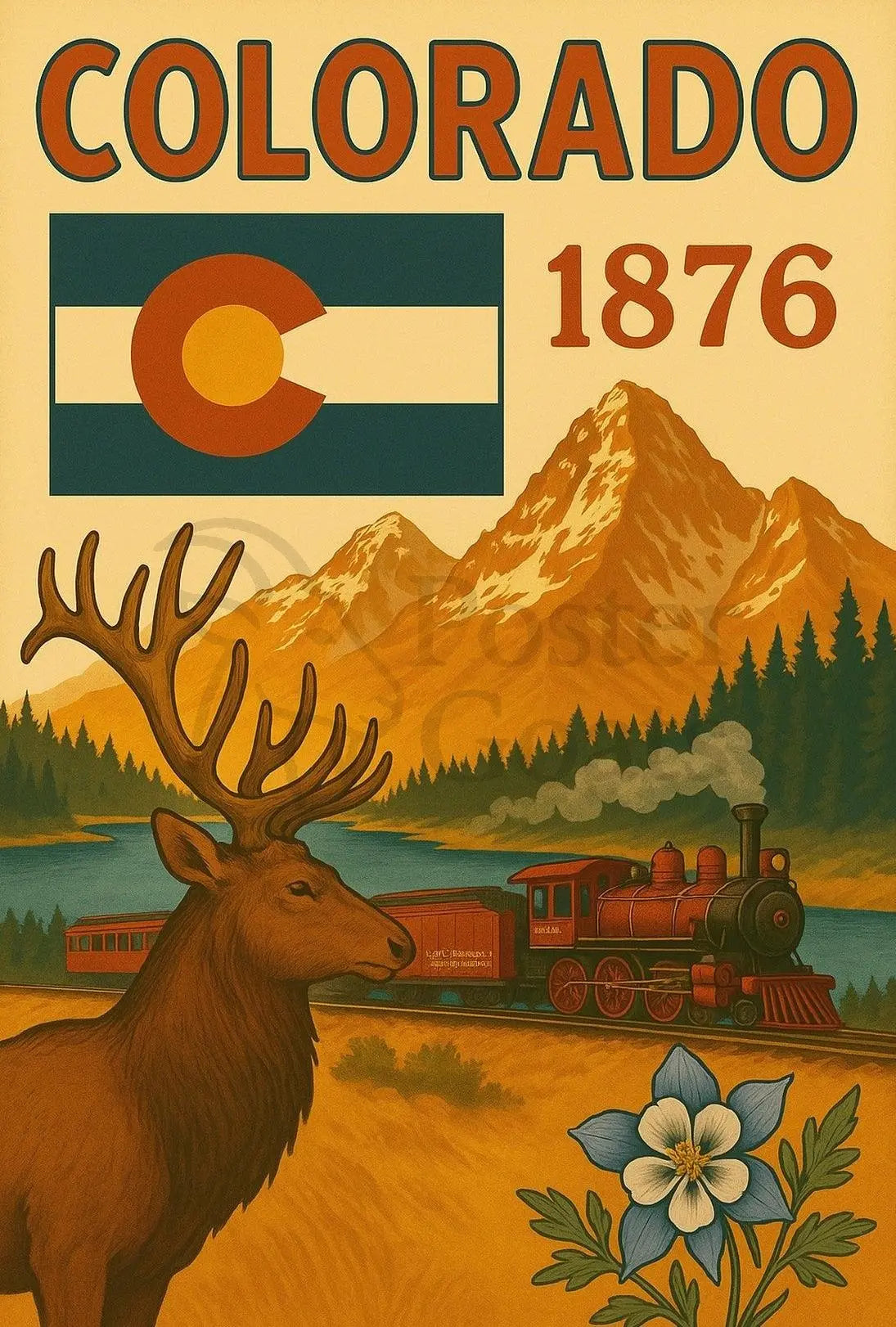 Colorado Statehood Vintage Poster: Cultural or Heritage Poster PosterGoat