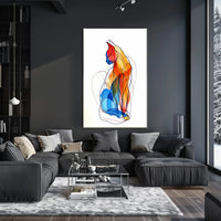 Colorful Abstract Cat Illustration for Artistic Poster PosterGoat