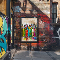 Colorful Abstract Human Figures Poster Celebrates Unity and Diversity PosterGoat