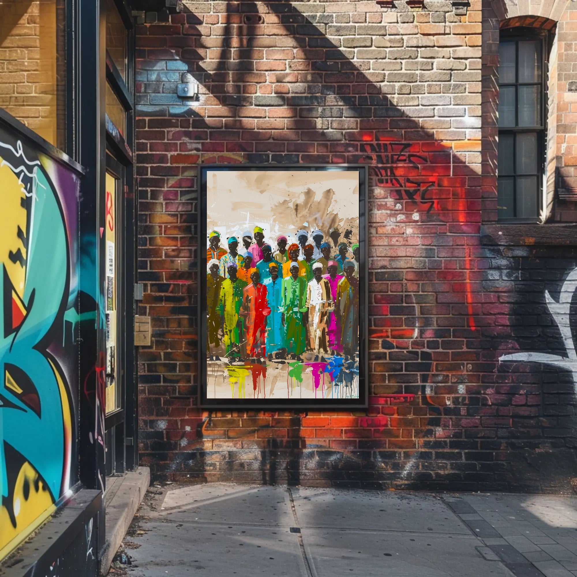 Colorful Abstract Human Figures Poster Celebrates Unity and Diversity PosterGoat