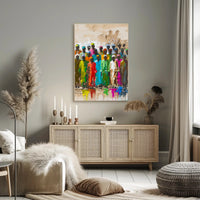Colorful Abstract Human Figures Poster Celebrates Unity and Diversity PosterGoat