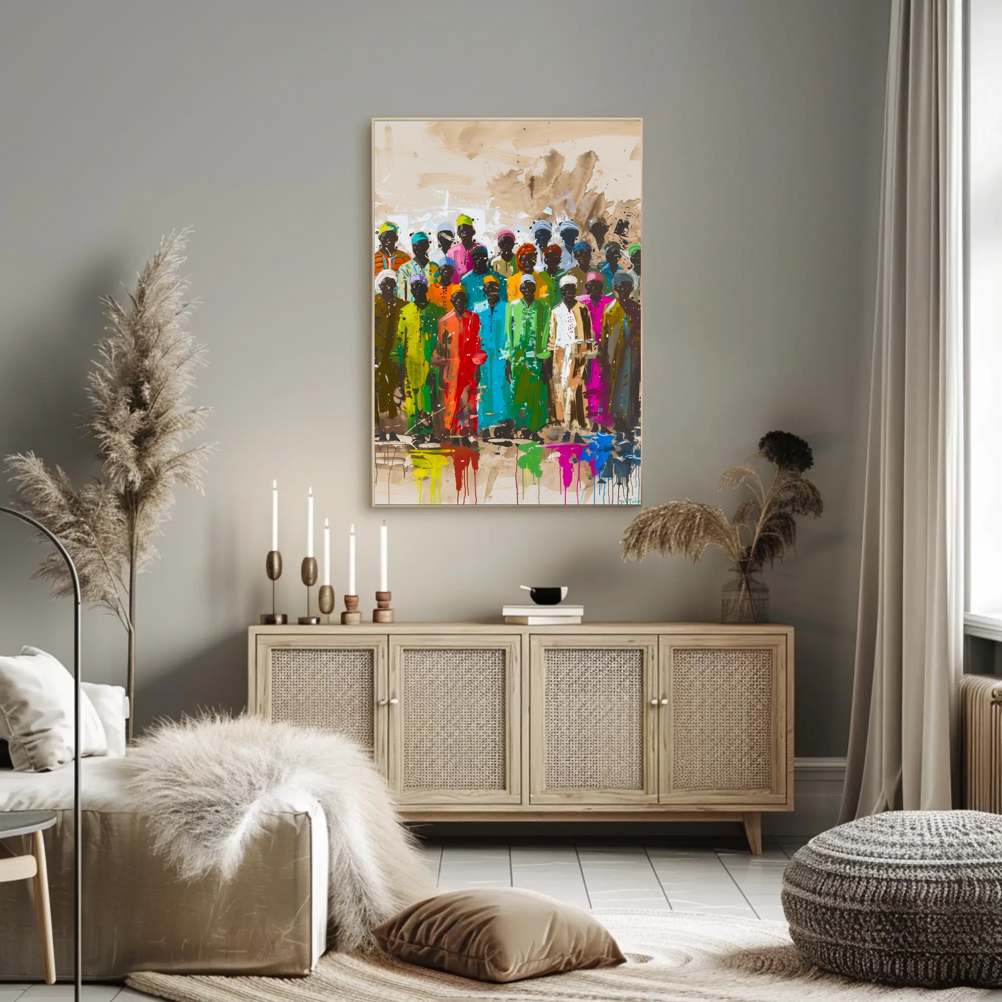Colorful Abstract Human Figures Poster Celebrates Unity and Diversity PosterGoat