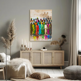 Colorful Abstract Human Figures Poster Celebrates Unity and Diversity PosterGoat