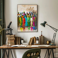 Colorful Abstract Human Figures Poster Celebrates Unity and Diversity PosterGoat