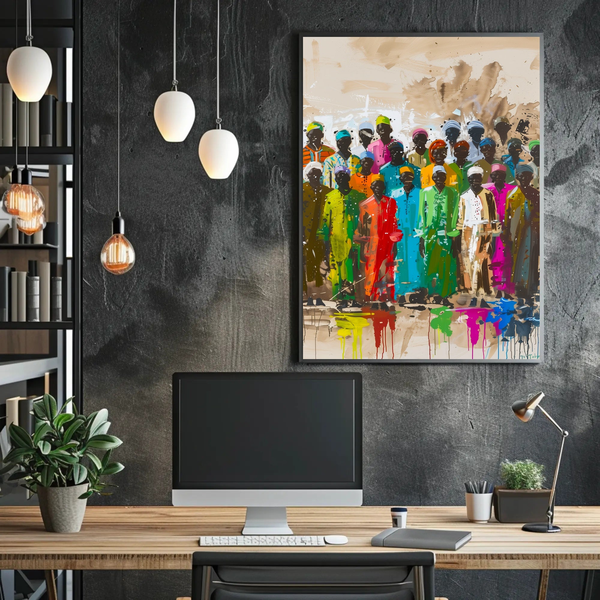 Colorful Abstract Human Figures Poster Celebrates Unity and Diversity PosterGoat