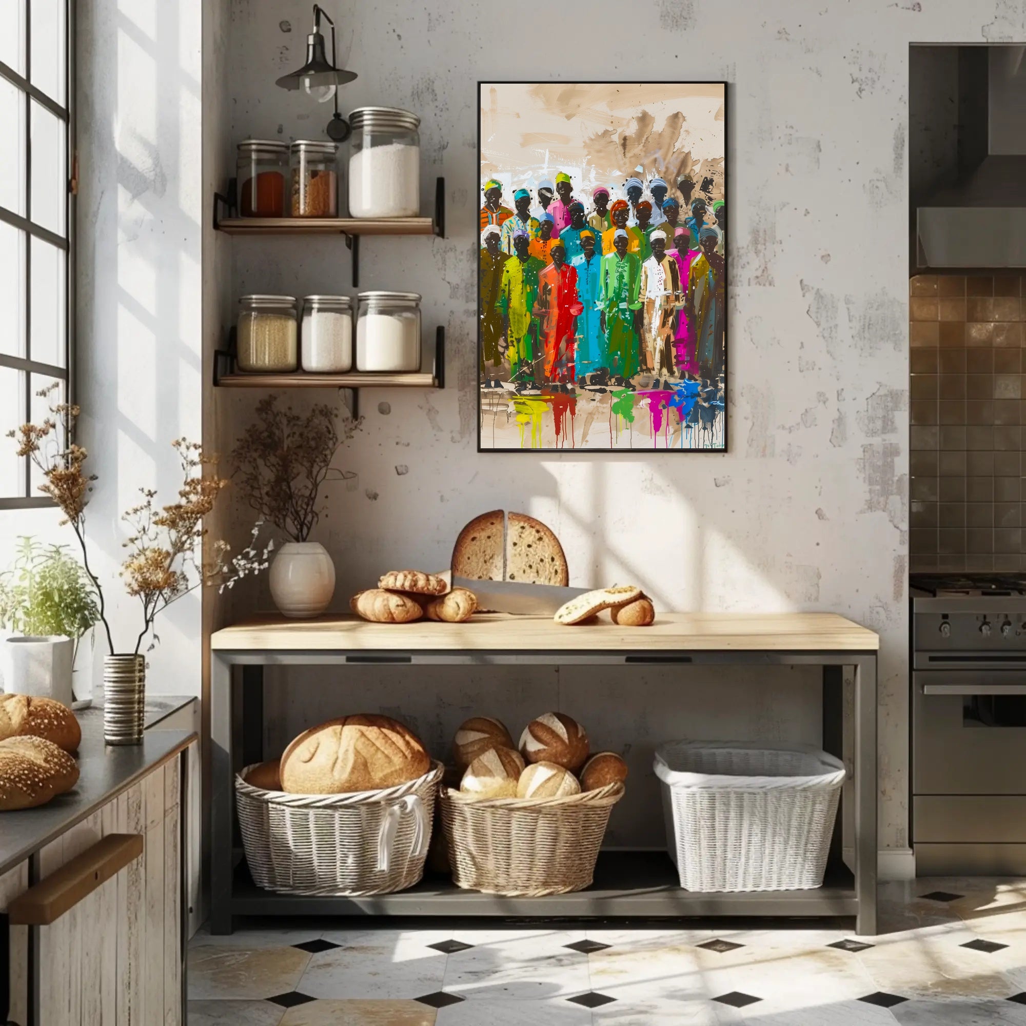 Colorful Abstract Human Figures Poster Celebrates Unity and Diversity PosterGoat