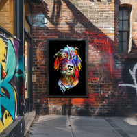 Colorful Canine Art: Abstract Dog Breed Poster PosterGoat